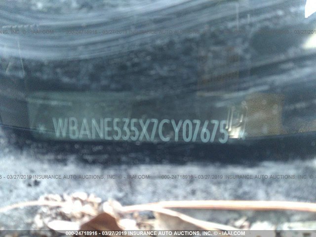 WBANE535X7CY07675 - 2007 BMW 525 I BLACK photo 9