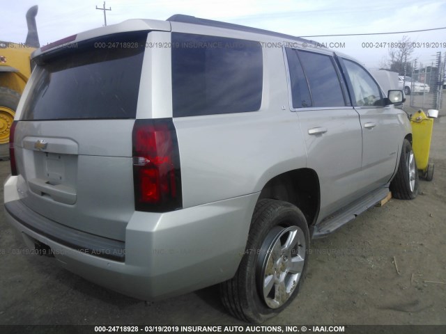 1GNSKBKC9FR236731 - 2015 CHEVROLET TAHOE K1500 LT SILVER photo 4