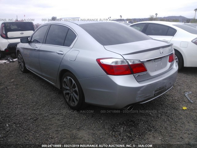 1HGCR2F54FA159688 - 2015 HONDA ACCORD SPORT SILVER photo 3