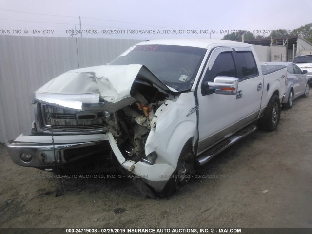 1FTFW1EF0DKD34311 - 2013 FORD F150 SUPERCREW WHITE photo 2