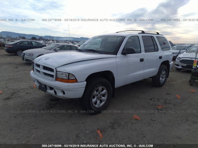 1D4HS38N63F561659 - 2003 DODGE DURANGO SPORT WHITE photo 2