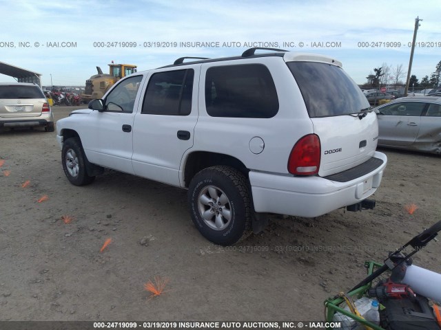 1D4HS38N63F561659 - 2003 DODGE DURANGO SPORT WHITE photo 3