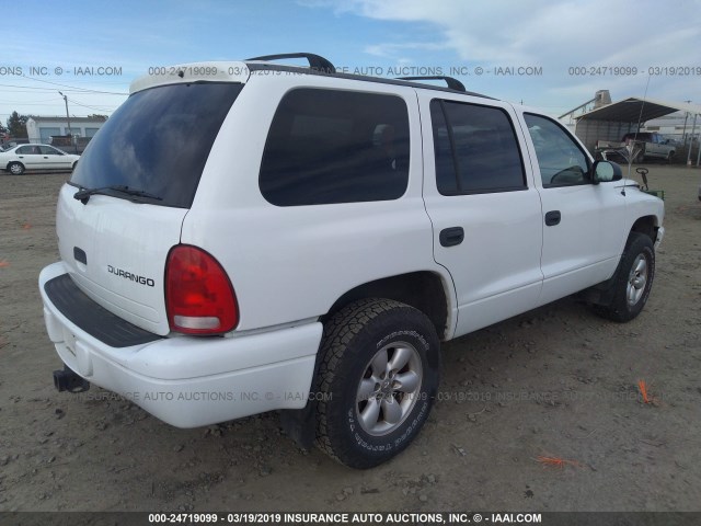 1D4HS38N63F561659 - 2003 DODGE DURANGO SPORT WHITE photo 4