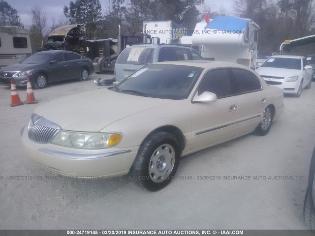 1LNFM97V0WY608420 - 1998 LINCOLN CONTINENTAL  CREAM photo 2