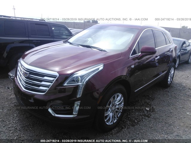 1GYKNBRS9HZ318436 - 2017 CADILLAC XT5 LUXURY RED photo 2