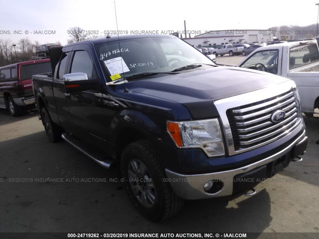 1FTFX1EF8BKD14673 - 2011 FORD F150 SUPER CAB BLUE photo 1