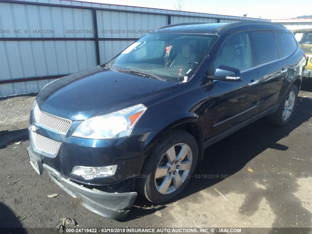 1GNKRLED1BJ364296 - 2011 CHEVROLET TRAVERSE LTZ Dark Blue photo 2