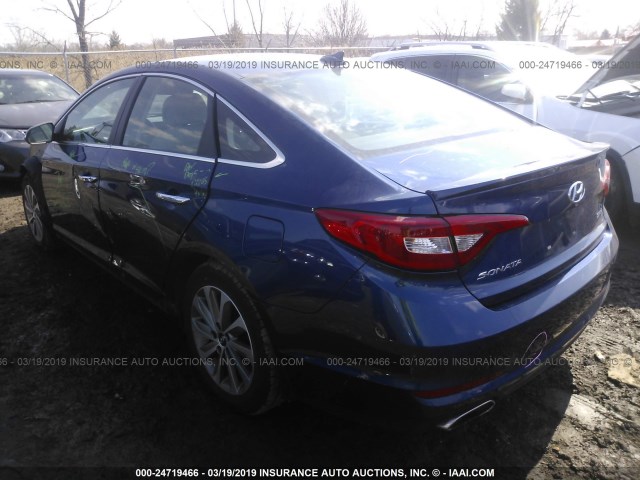 5NPE34AF4FH236315 - 2015 HYUNDAI SONATA SPORT/LIMITED BLUE photo 3