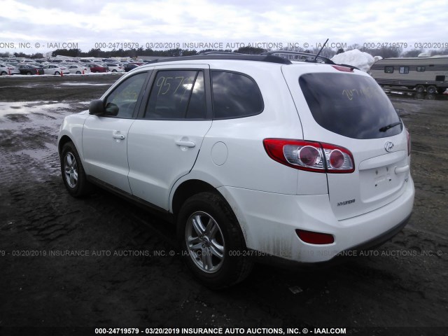 5XYZGDAB4BG030738 - 2011 HYUNDAI SANTA FE GLS WHITE photo 3