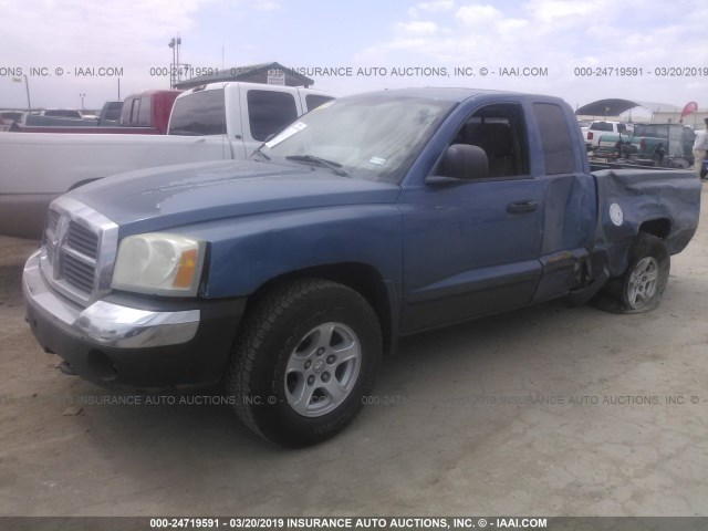 1D7HE42N25S186839 - 2005 DODGE DAKOTA SLT BLUE photo 2