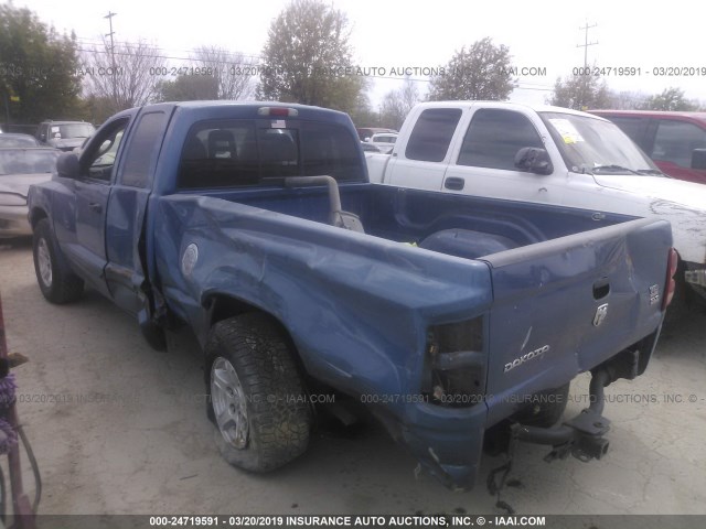 1D7HE42N25S186839 - 2005 DODGE DAKOTA SLT BLUE photo 3