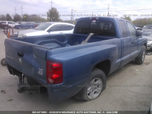 1D7HE42N25S186839 - 2005 DODGE DAKOTA SLT BLUE photo 4