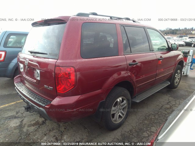 2HKYF18583H614597 - 2003 HONDA PILOT EXL MAROON photo 4