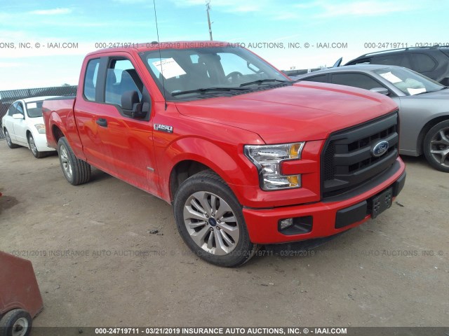 1FTEX1CP3GKE54726 - 2016 FORD F150 SUPER CAB RED photo 1