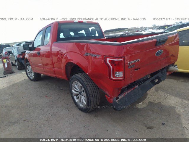 1FTEX1CP3GKE54726 - 2016 FORD F150 SUPER CAB RED photo 3