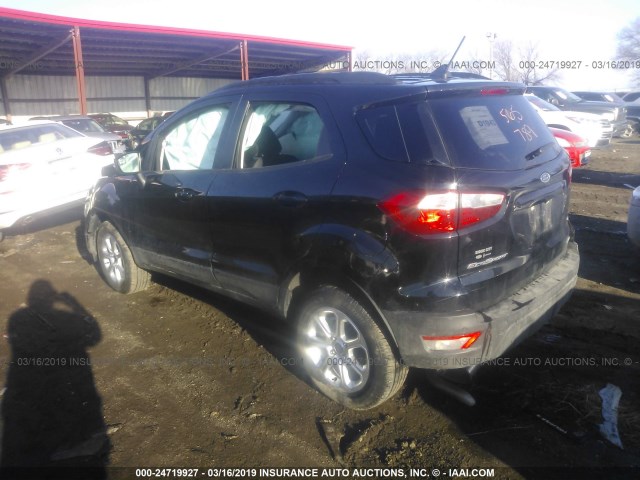 MAJ6P1UL8JC242637 - 2018 FORD ECOSPORT SE BLACK photo 3