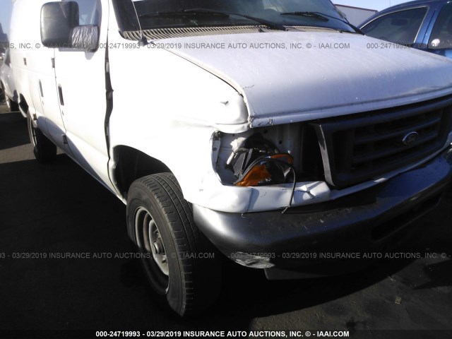 1FTNE14W07DA40125 - 2007 FORD ECONOLINE E150 VAN WHITE photo 6