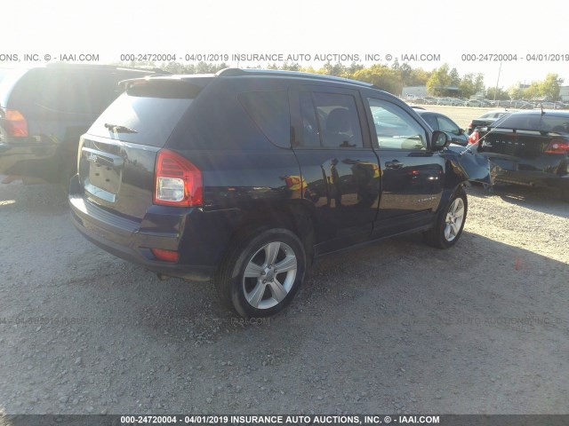 1C4NJCBB6DD141267 - 2013 JEEP COMPASS SPORT BLUE photo 4