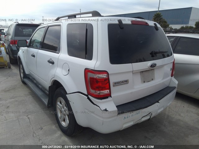 1FMCU49389KA38577 - 2009 FORD ESCAPE HYBRID WHITE photo 3