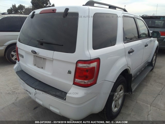 1FMCU49389KA38577 - 2009 FORD ESCAPE HYBRID WHITE photo 4