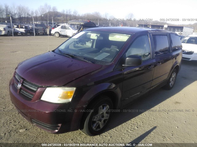 2D8HN44E09R514534 - 2009 DODGE GRAND CARAVAN SE MAROON photo 2