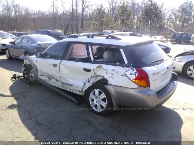 4S4BP61C557328654 - 2005 SUBARU LEGACY OUTBACK 2.5I WHITE photo 3