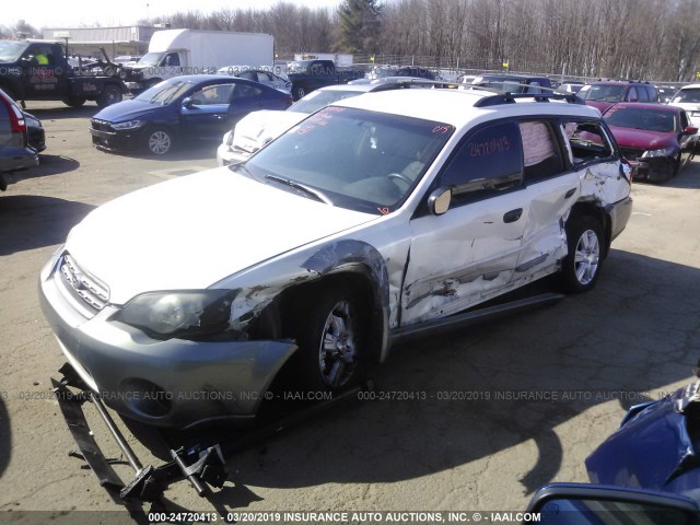 4S4BP61C557328654 - 2005 SUBARU LEGACY OUTBACK 2.5I WHITE photo 6