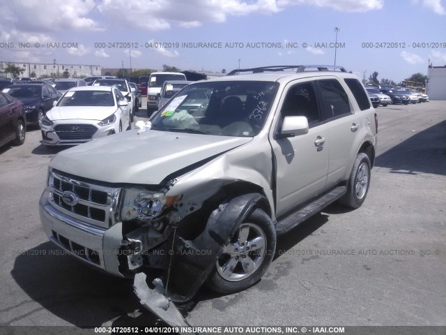 1FMCU04G79KA33762 - 2009 FORD ESCAPE LIMITED WHITE photo 2