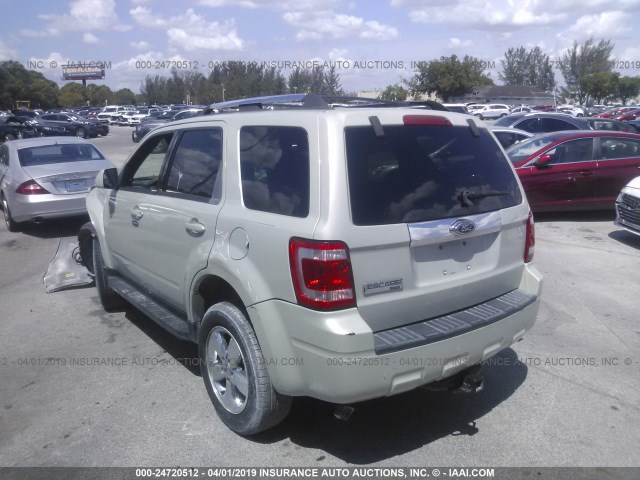 1FMCU04G79KA33762 - 2009 FORD ESCAPE LIMITED WHITE photo 3