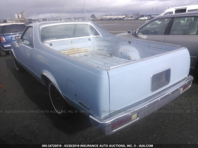 1GCCW80A6ER179053 - 1984 CHEVROLET EL CAMINO BLUE photo 3