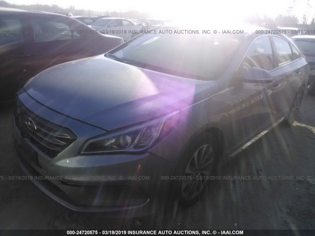 5NPE34AF8FH031953 - 2015 HYUNDAI SONATA SPORT/LIMITED SILVER photo 2