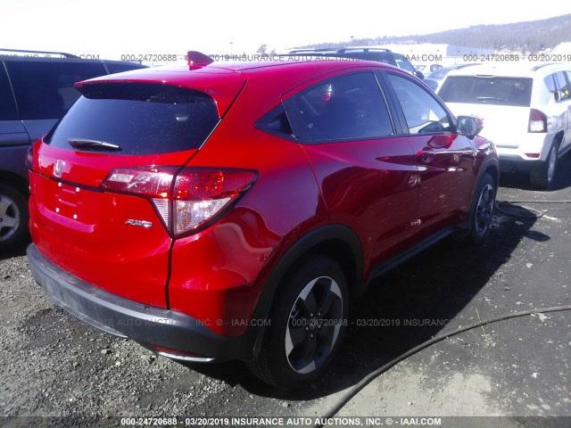 3CZRU6H59JM711025 - 2018 HONDA HR-V EX RED photo 4