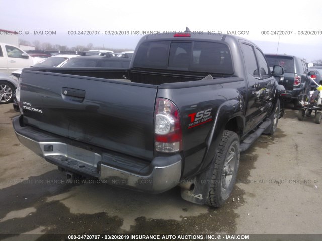 3TMLU4EN2EM138155 - 2014 TOYOTA TACOMA DOUBLE CAB GRAY photo 4