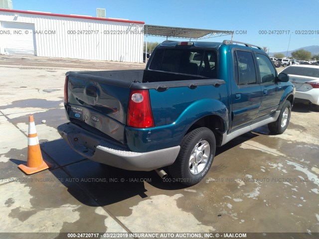 1FMZU77E91UB95446 - 2001 FORD EXPLORER SPORT TR  TURQUOISE photo 4