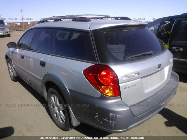 4S4BP61C957325224 - 2005 SUBARU LEGACY OUTBACK 2.5I SILVER photo 3