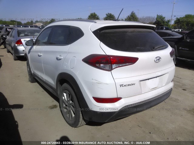 KM8J33A41HU267727 - 2017 HYUNDAI TUCSON LIMITED/SPORT AND ECO/SE WHITE photo 3