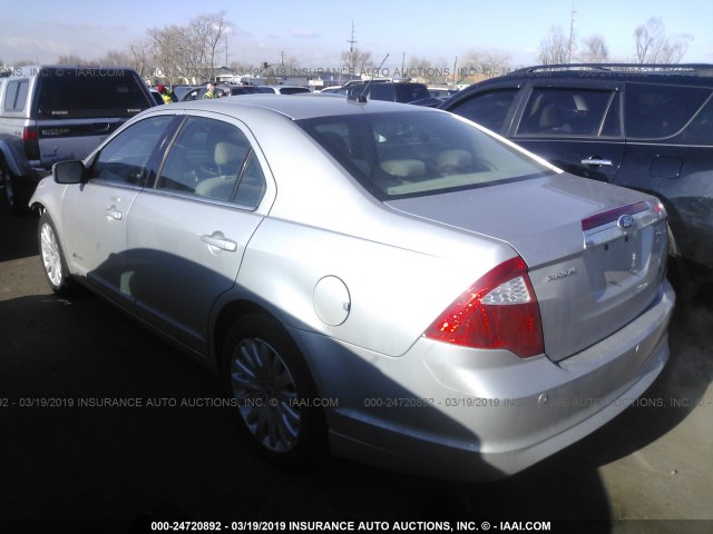 3FADP0L30AR425387 - 2010 FORD FUSION HYBRID SILVER photo 3