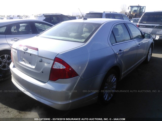 3FADP0L30AR425387 - 2010 FORD FUSION HYBRID SILVER photo 4