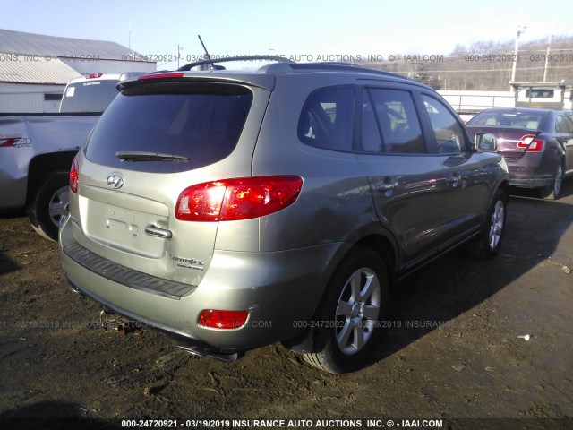 5NMSH73E87H066775 - 2007 HYUNDAI SANTA FE SE/LIMITED GREEN photo 4