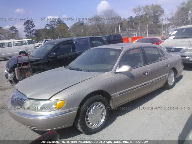 1LNFM97VXWY666325 - 1998 LINCOLN CONTINENTAL  GOLD photo 2