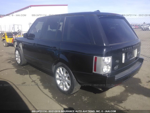 SALMF13497A256591 - 2007 LAND ROVER RANGE ROVER SUPERCHARGED BLACK photo 3