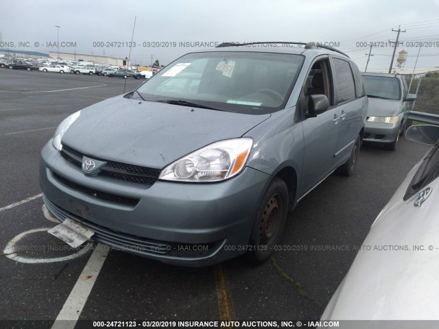 5TDZA23C34S077146 - 2004 TOYOTA SIENNA CE/LE BLUE photo 2