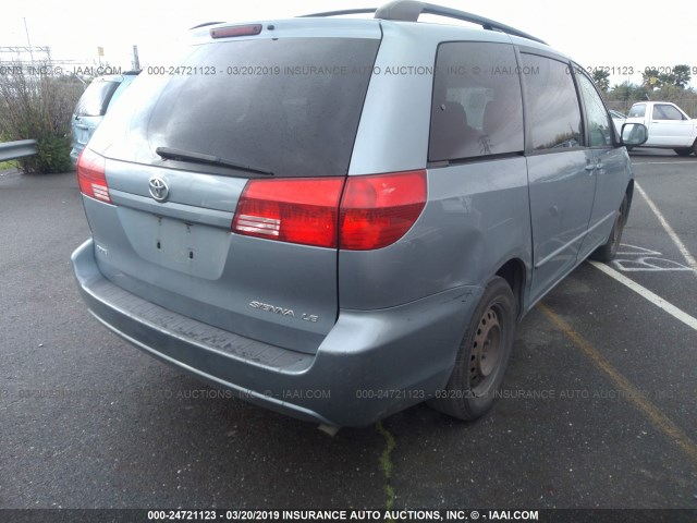 5TDZA23C34S077146 - 2004 TOYOTA SIENNA CE/LE BLUE photo 4