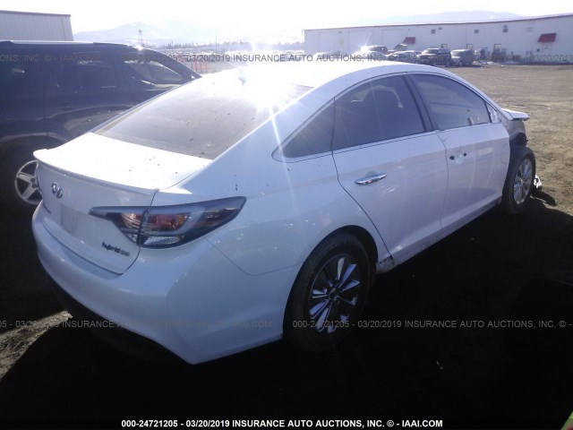 KMHE24L31HA066653 - 2017 HYUNDAI SONATA HYBRID/SE WHITE photo 4