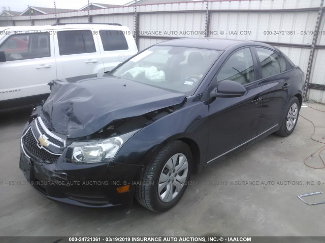 1G1PA5SH0E7195133 - 2014 CHEVROLET CRUZE LS Dark Blue photo 2