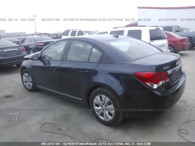 1G1PA5SH0E7195133 - 2014 CHEVROLET CRUZE LS Dark Blue photo 3