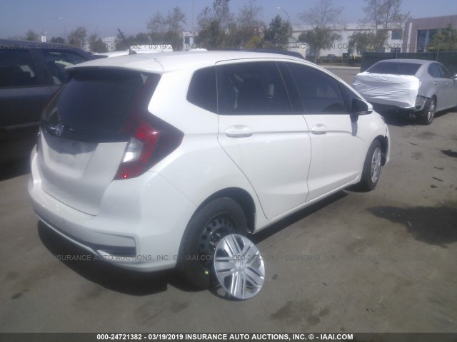 3HGGK5H46KM705979 - 2019 HONDA FIT LX WHITE photo 4