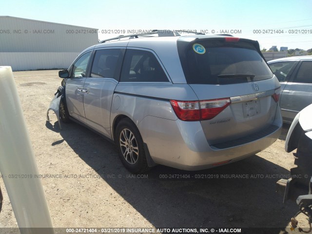 5FNRL5H63DB068787 - 2013 HONDA ODYSSEY EXL SILVER photo 3