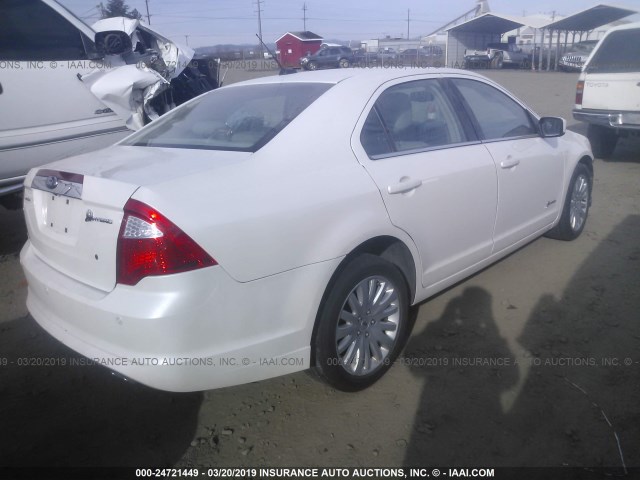 3FADP0L30AR210463 - 2010 FORD FUSION HYBRID WHITE photo 4