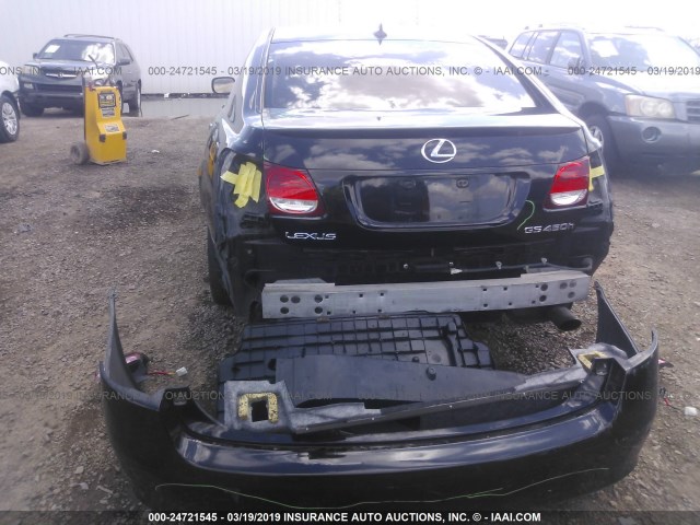 JTHBC96S475006960 - 2007 LEXUS GS 450H BLACK photo 6